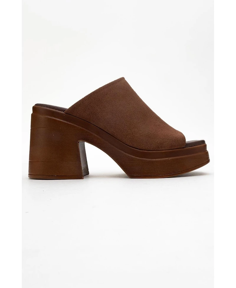 Forever & Always Shoes Nola Leather Platform Mules (Women)