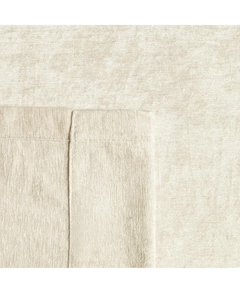Kate Aurora 2 Piece Heavy Weight Light Filtering Rod Pocket Luxurious Royal Chenille Curtain Panels - Beige