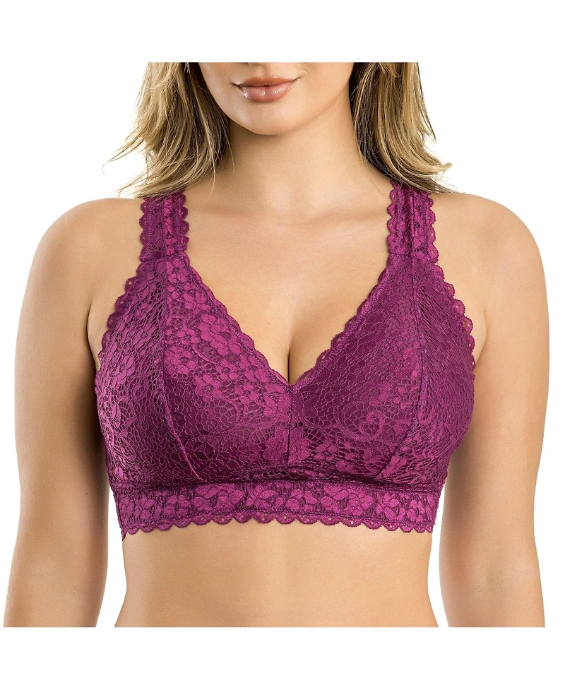 Parfait Women's Adriana Wire-Free Lace Bralette, Blackberry, 30I