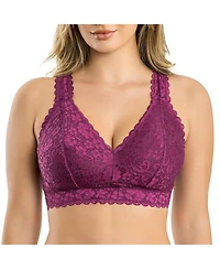 Parfait Women's Adriana Wire-Free Lace Bralette, Blackberry, 30I
