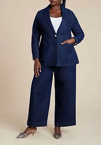 Eloquii Women's Plus Denim Blazer