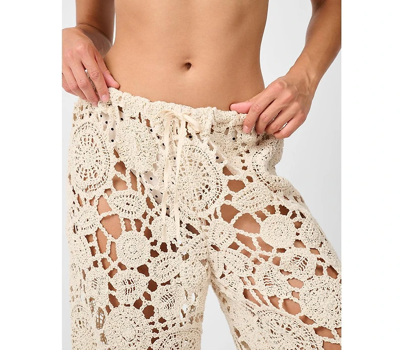 WeWoreWhat Women's Pull On Crochet Pant