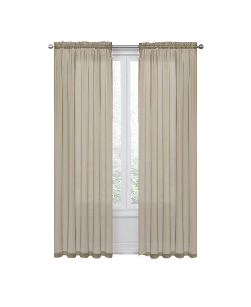 Kate Aurora Basic 2 Pack Sheer Voile Home Window Curtains - 52 in. W x 84 L