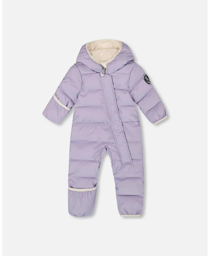 Deux par Baby Girls One-Piece Cloud Compressible Snowsuit Designed for Car Seat Purple Gray