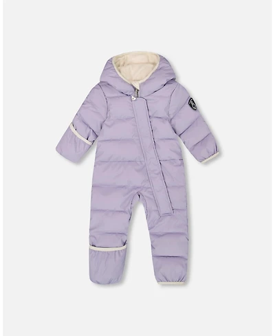 Deux par Baby Girls One-Piece Cloud Compressible Snowsuit Designed for Car Seat Purple Gray