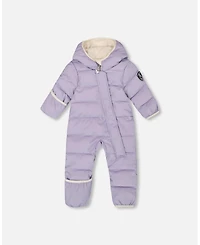 Deux par Baby Girls One-Piece Cloud Compressible Snowsuit Designed for Car Seat Purple Gray