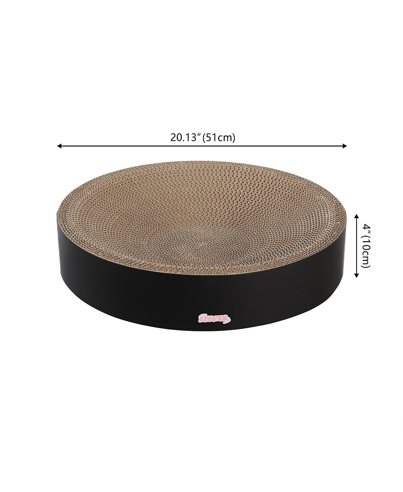 The Licker Store Nelson 20.13" Modern Cardboard Round Bowl Cat Scratcher with Catnip