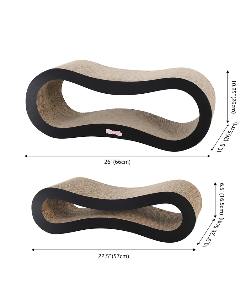 The Licker Store Suvi 26" Modern Cardboard Infinity 2-in-1 Lounge Bed Cat Scratcher with Catnip