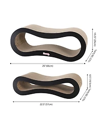 The Licker Store Suvi 26" Modern Cardboard Infinity 2-in-1 Lounge Bed Cat Scratcher with Catnip