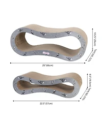 The Licker Store Suvi 26" Modern Cardboard Infinity 2-in-1 Lounge Bed Cat Scratcher with Catnip