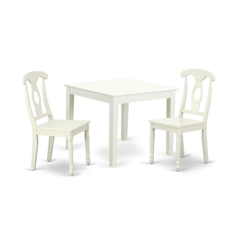 East West Furniture Dining Room Set Linen White