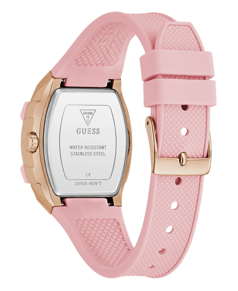 Guess Women's Pink Rose Gold Tone Multi-function Watch, 35mm