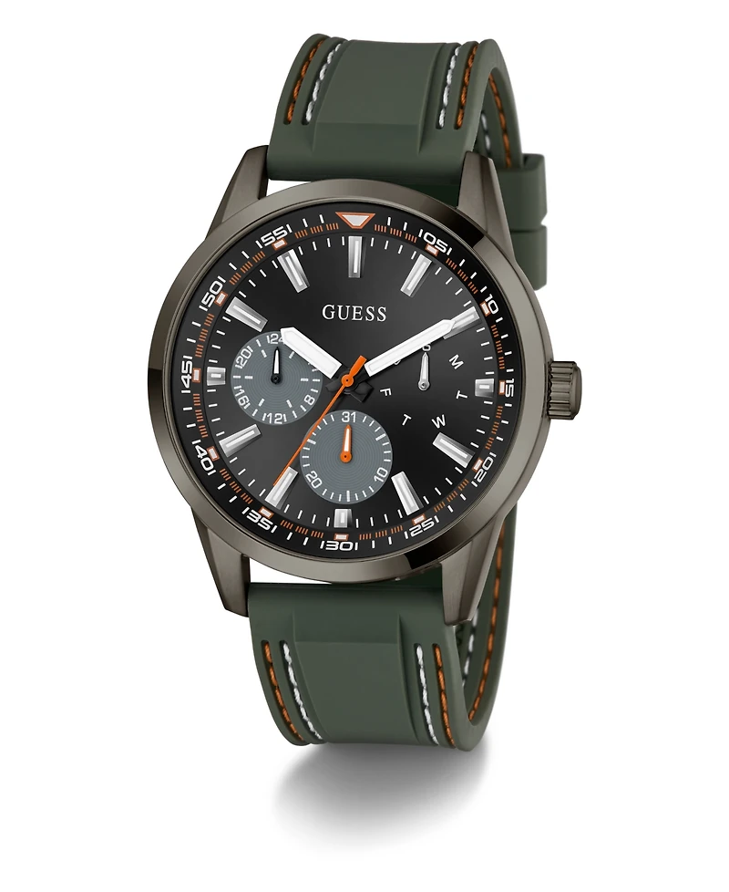 Guess Men's Green Gunmetal Multi-function Watch, 44mm
