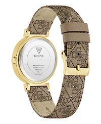 Guess Women's Beige Gold Tone Analog Watch, 32mm