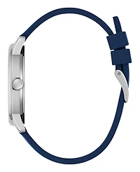 Guess Men's Blue Silver Tone Analog Watch, 40mm