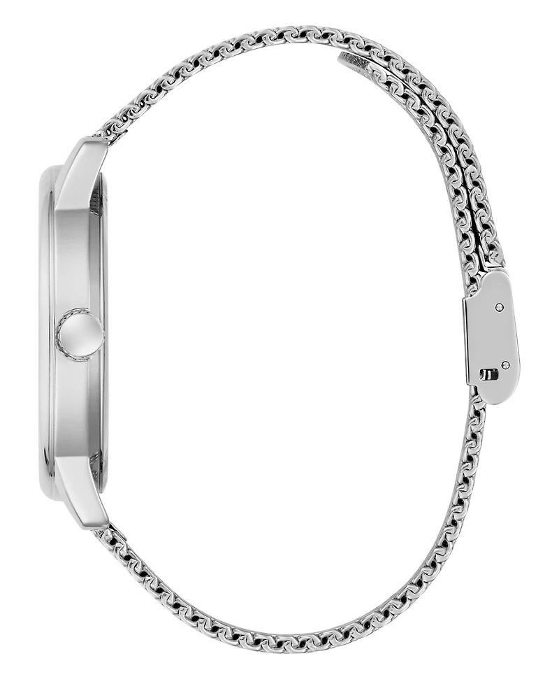 Guess Men's Silver Tone Analog Watch, 40mm