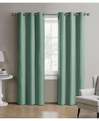 Kate Aurora Modern Living 2 Pack Textured Woven Light Filtering Grommet Top Window Curtain Panels