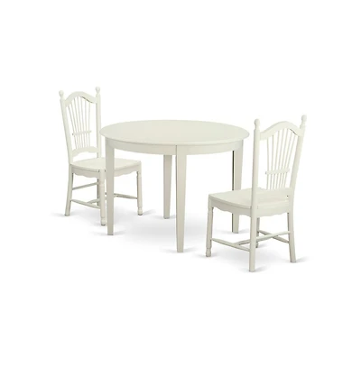 East West Furniture 3 Pc Kitchen nook Dining set-Table and 2 Dining Chairs
