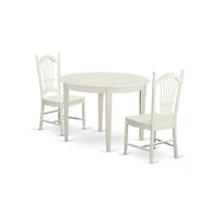 East West Furniture 3 Pc Kitchen nook Dining set-Table and 2 Dining Chairs