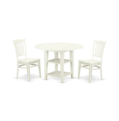 East West Furniture Dining Room Set Linen White