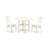 East West Furniture Dining Room Set Linen White