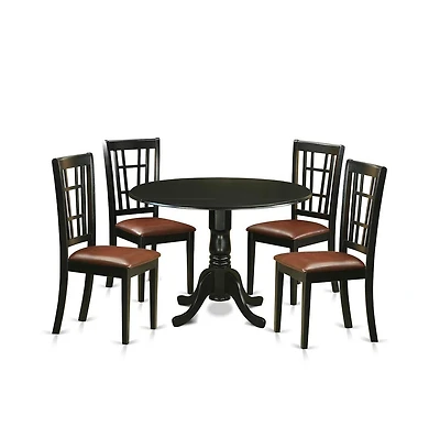 East West Furniture 5 Pc Dining room set -Table and 4 Dining Chairs