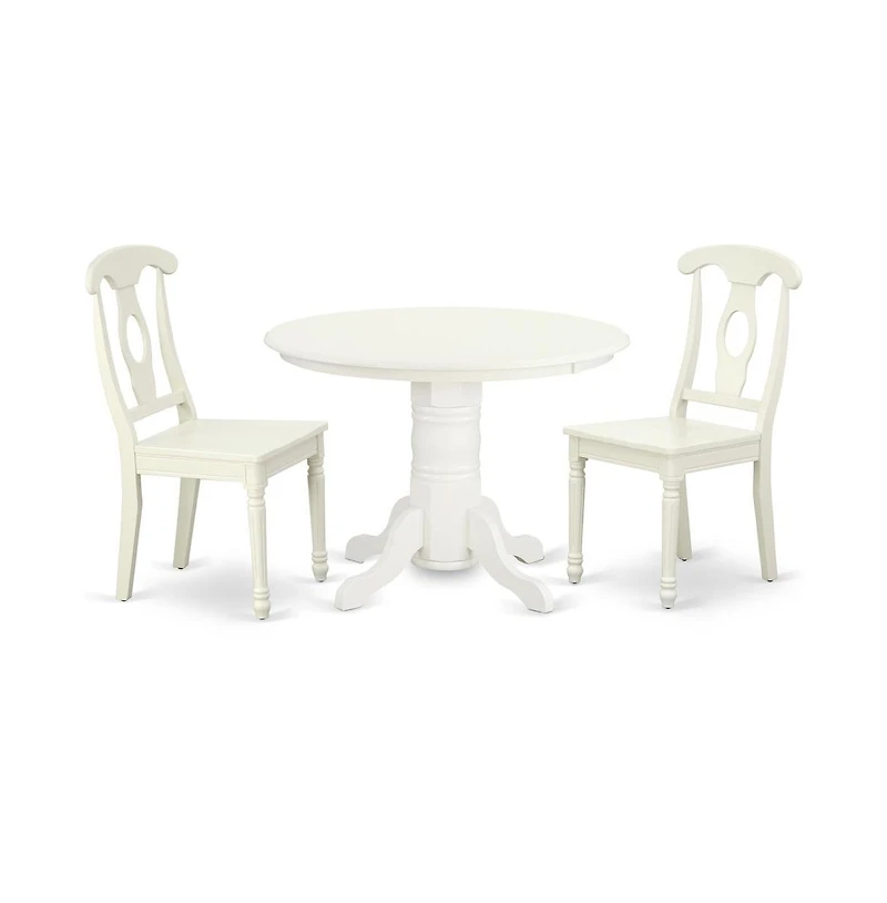 East West Furniture Dining Room Set Linen White