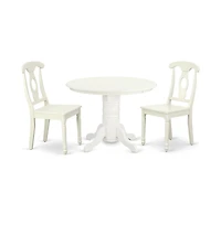 East West Furniture Dining Room Set Linen White