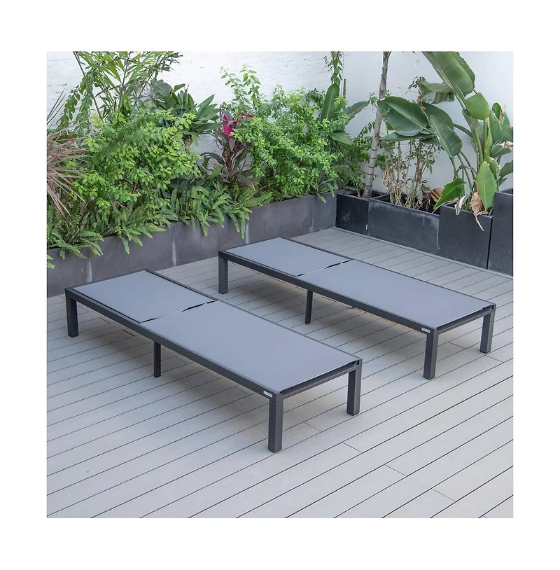 LeisureMod Marlin Patio Chaise Lounge Chair With Aluminum Frame