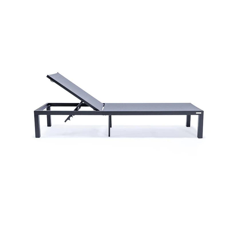 LeisureMod Marlin Patio Chaise Lounge Chair With Aluminum Frame