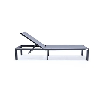 LeisureMod Marlin Patio Chaise Lounge Chair With Aluminum Frame
