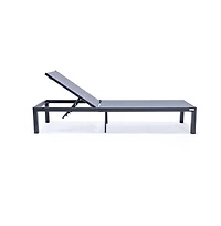 LeisureMod Marlin Patio Chaise Lounge Chair With Aluminum Frame