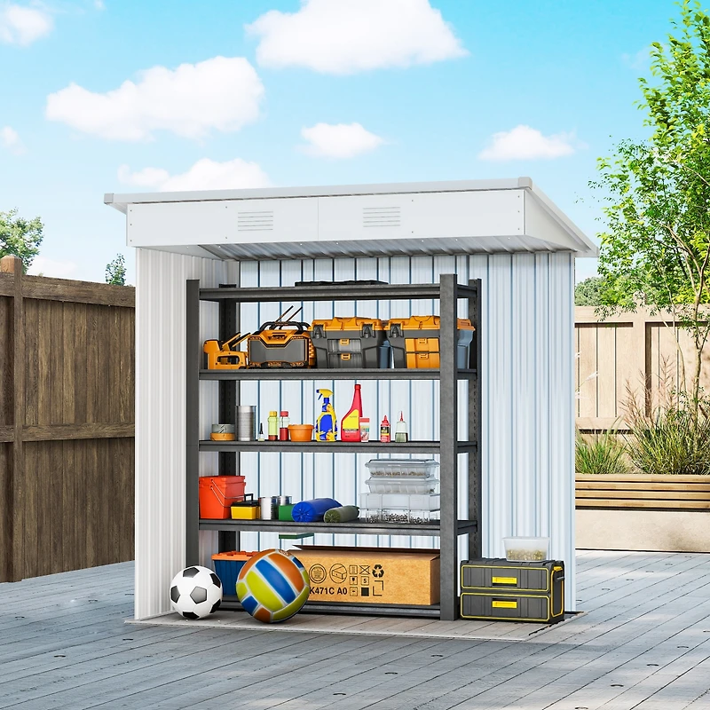 Outsunny 5.7' x 3.6' Metal Storage Shed, 2 Air Vents,
