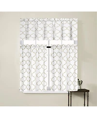 Kate Aurora Living Shabby Trellis 3 Piece Cafe Kitchen Curtain Tier And Valance Set