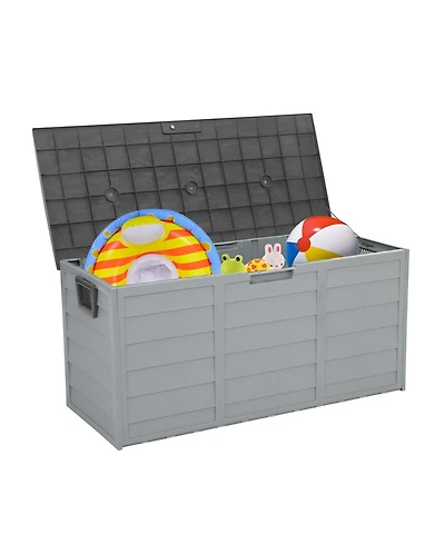 Yescom 75Gal 260L Deck Storage Box for Tools Cushions Toys Seat Lockable