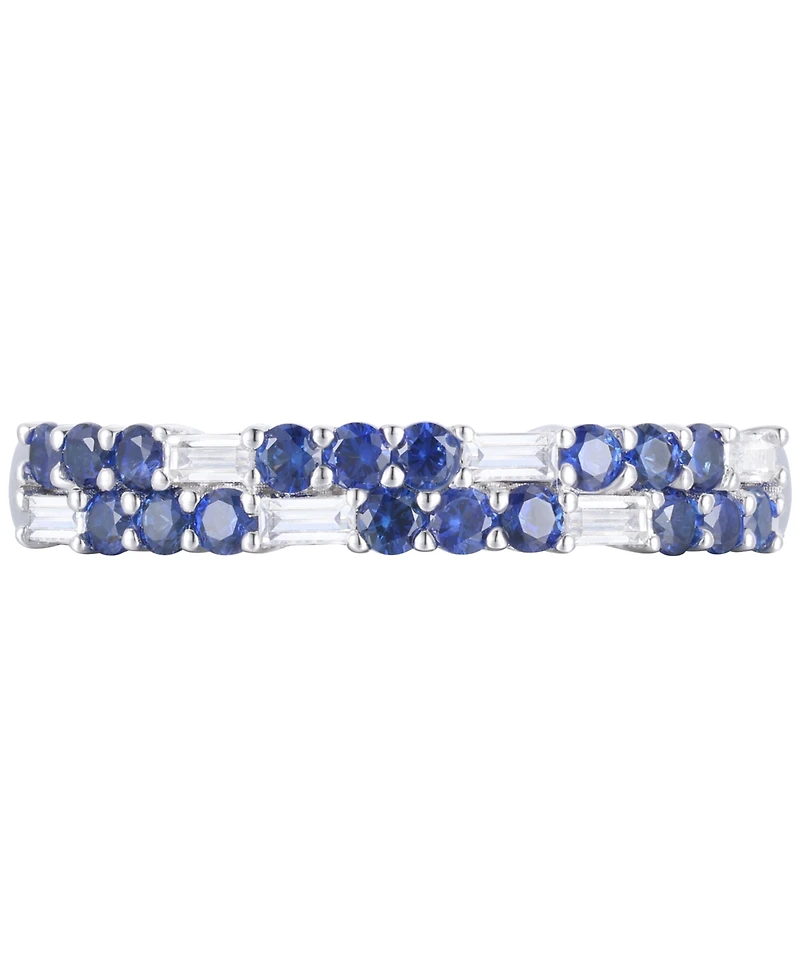 Created Sapphire, White Sapphire & Multi-Gemstone Ring Sterling Silver