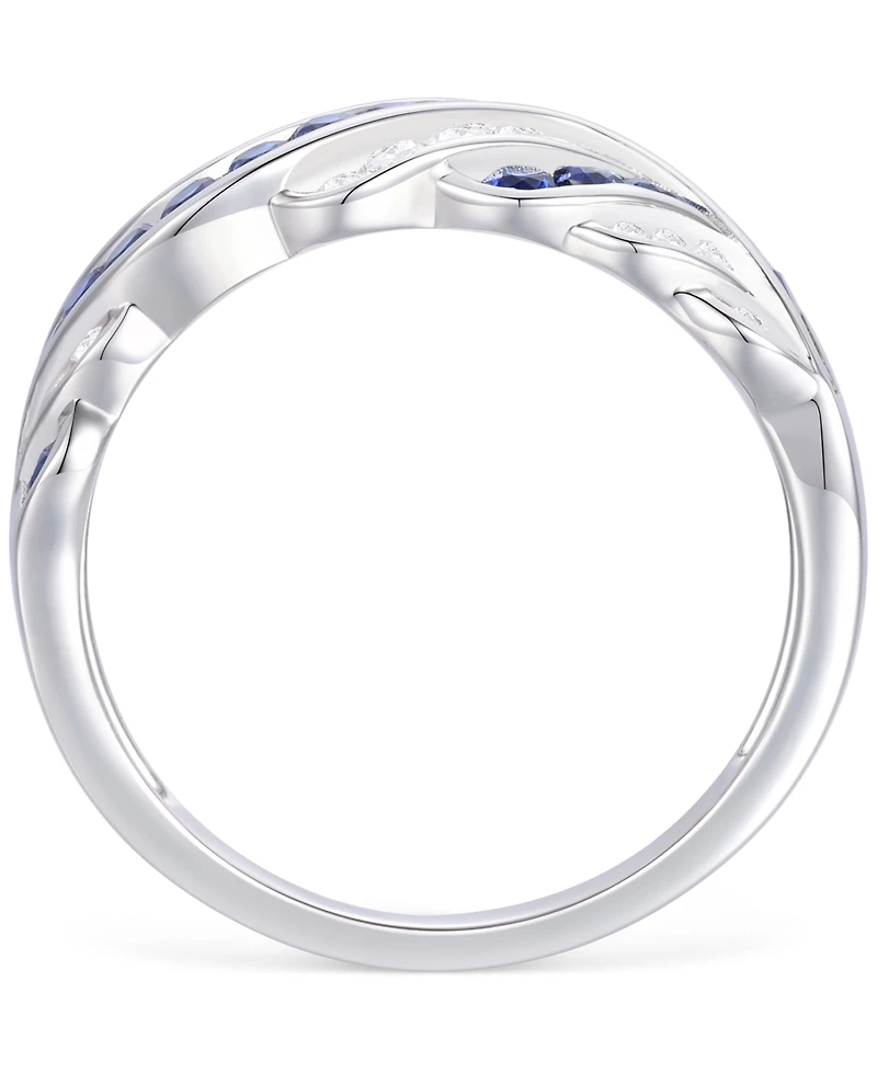 Created Sapphire, White Sapphire & Multi-Gemstone Ring Sterling Silver