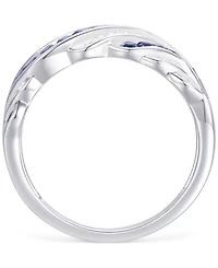 Created Sapphire, White Sapphire & Multi-Gemstone Ring Sterling Silver