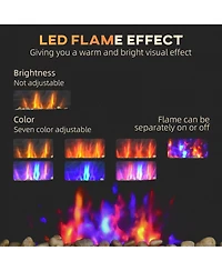 Homcom 28.5" 1450W Electric Fireplace with 7-Color Flame Effect,