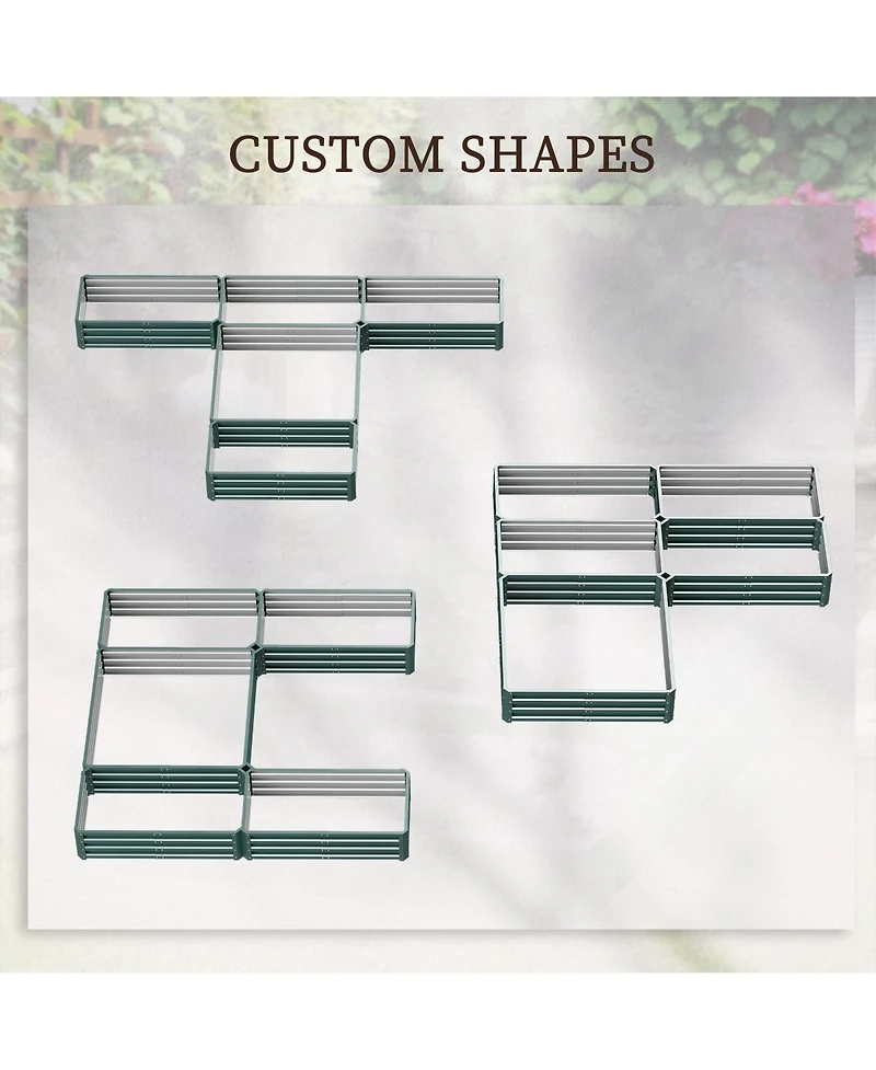 Outsunny Raised Garden Bed Set, Diy Large Steel Planters Box,