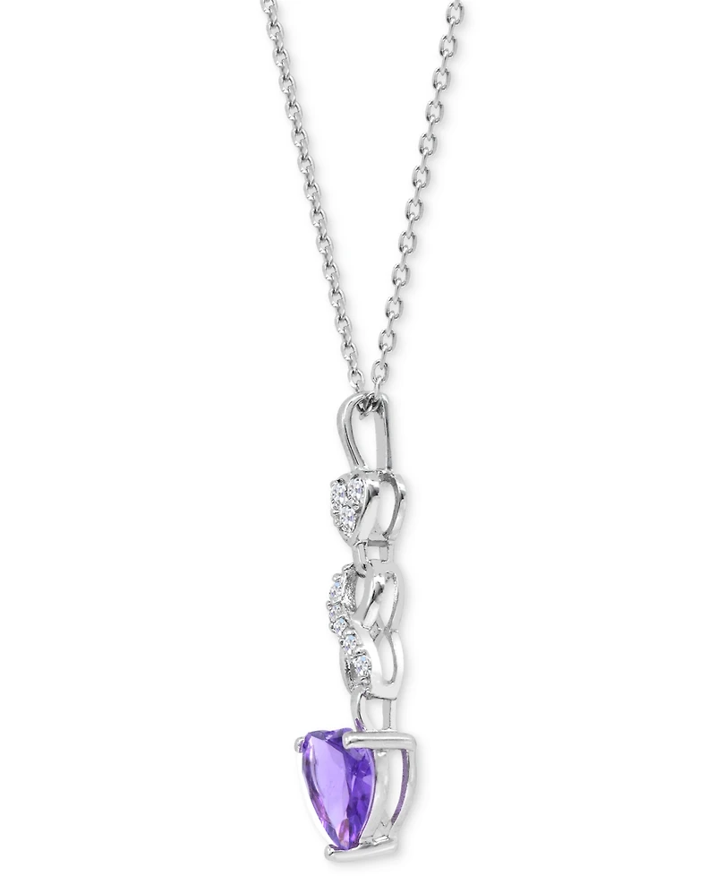 Lab-created Ruby 1-1/3 ct. t.w. White Sapphire 1/6 Heart Infinity Pendant Sterling Silver