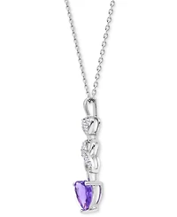 Lab-created Ruby 1-1/3 ct. t.w. White Sapphire 1/6 Heart Infinity Pendant Sterling Silver