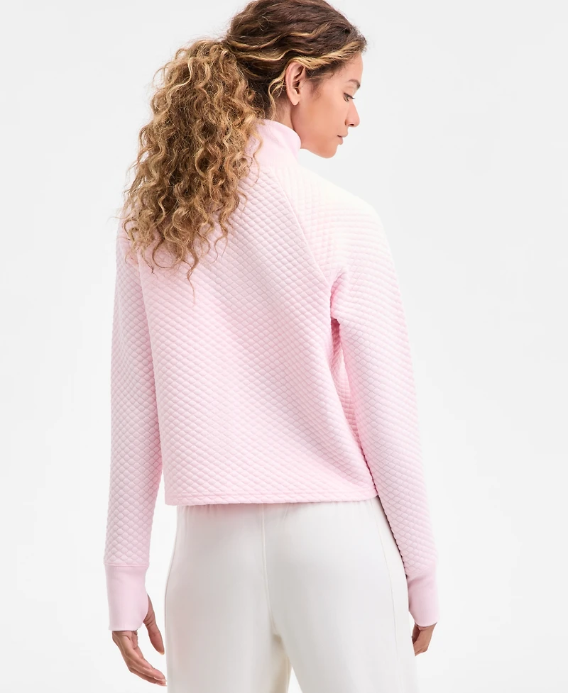 Id Ideology Women's Relaxed Quilted Mock-Neck Sweater, Macy's Exclusive