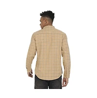 Campus Sutra Men's Beige Contrast Tartan Plaid Shirt