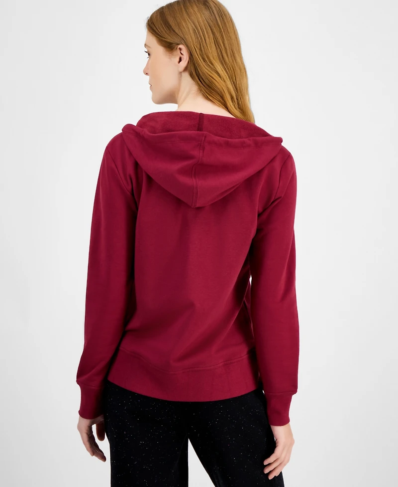 Id Ideology Women's Relaxed Zip-Front Long-Sleeve Fleece Hoodie, Created for Macy's