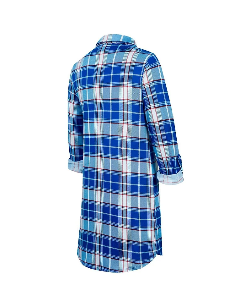 Concepts Sport Women's Royal Buffalo Bills Ashford Plaid Knit Nightshirt