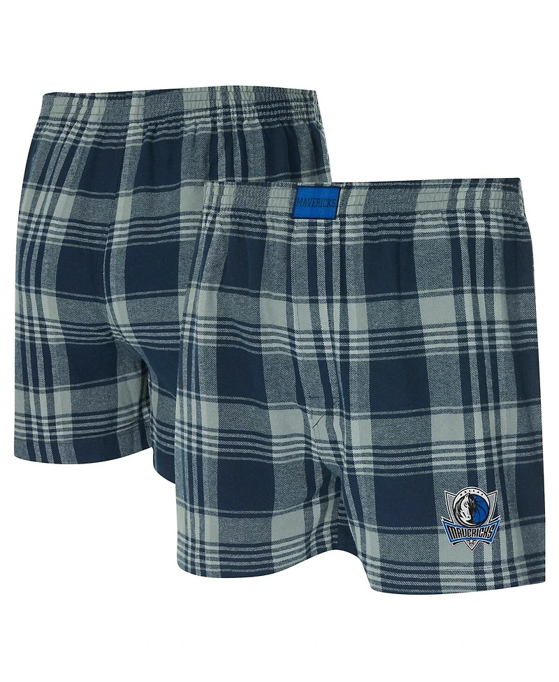 Concepts Sport Men's Navy Dallas Mavericks Region Flannel Boxer Shorts