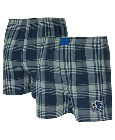 Concepts Sport Men's Navy Dallas Mavericks Region Flannel Boxer Shorts
