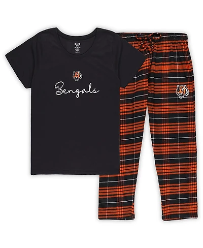 Concepts Sport Women's 2-Piece Cincinnati Bengals Plus Script Top and Pants Sleep Set