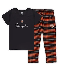 Concepts Sport Women's 2-Piece Cincinnati Bengals Plus Script Top and Pants Sleep Set